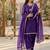 purple satin kurta palazzo dupatta set