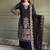 black georgette embroidered sequin kurta palazzo dupatta set