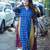 indigo handprinted dress