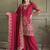 rani pink georgette embroidered sequin kurta palazzo dupatta set