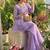 lavender silk blend kurti palazzo dupatta set for women