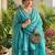 skyblue silk blend kurti palazzo dupatta set for women