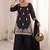 black silk blend sequins embroidered kurta palazzo dupatta set