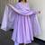 lavender georgette lace anarkali pant dupatta set