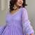 lavender georgette lace anarkali pant dupatta set