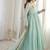 seagreen georgette lace anarkali pant dupatta set