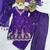 purple silk blend embroidered sequin & thread kurta palazzo dupatta set