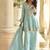 skyblue silk blend digital printed kurta pant dupatta set