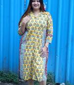 yellow handblock printed dress