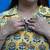 yellow handblock printed dress