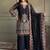black georgette embroidered sequin kurta palazzo dupatta set