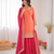 Peach georgette thtead embroidered palazzo suit