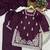 wine silk blend sequins embroidered kurta palazzo dupatta set
