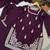 wine silk blend sequins embroidered kurta palazzo dupatta set