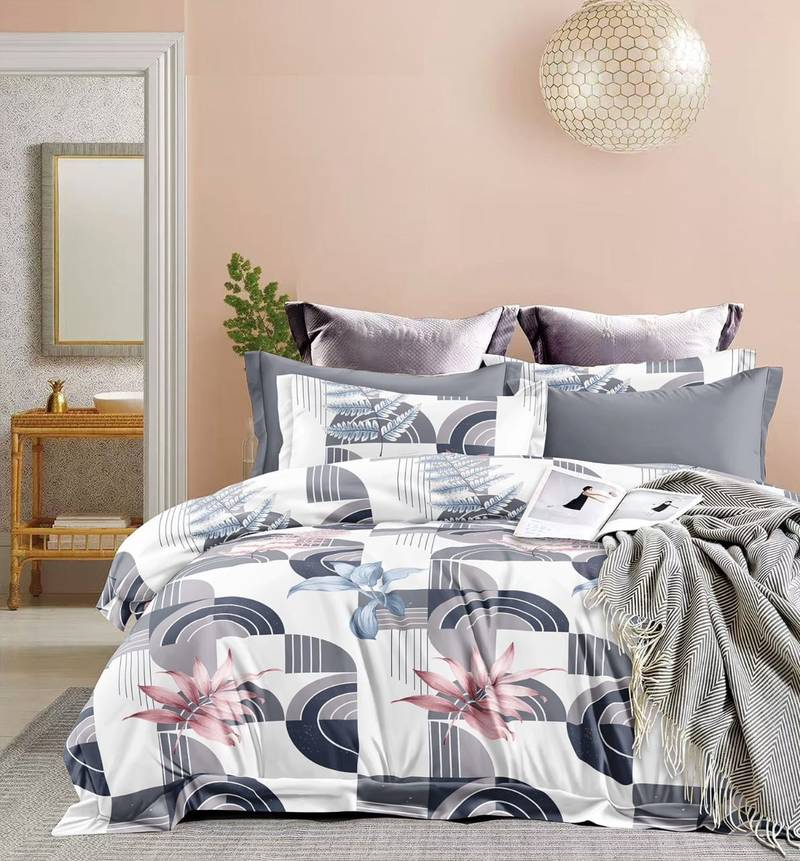 Glory super king size flat bedsheet with two pillow covers