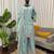 Light sky blue art sillk thead work palazzo suit