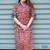 rust printed cotton dress