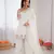 Off white art sillk thead work palazzo suit