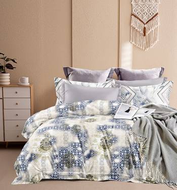 Glory super king size flat bedsheet with two pillow covers 1