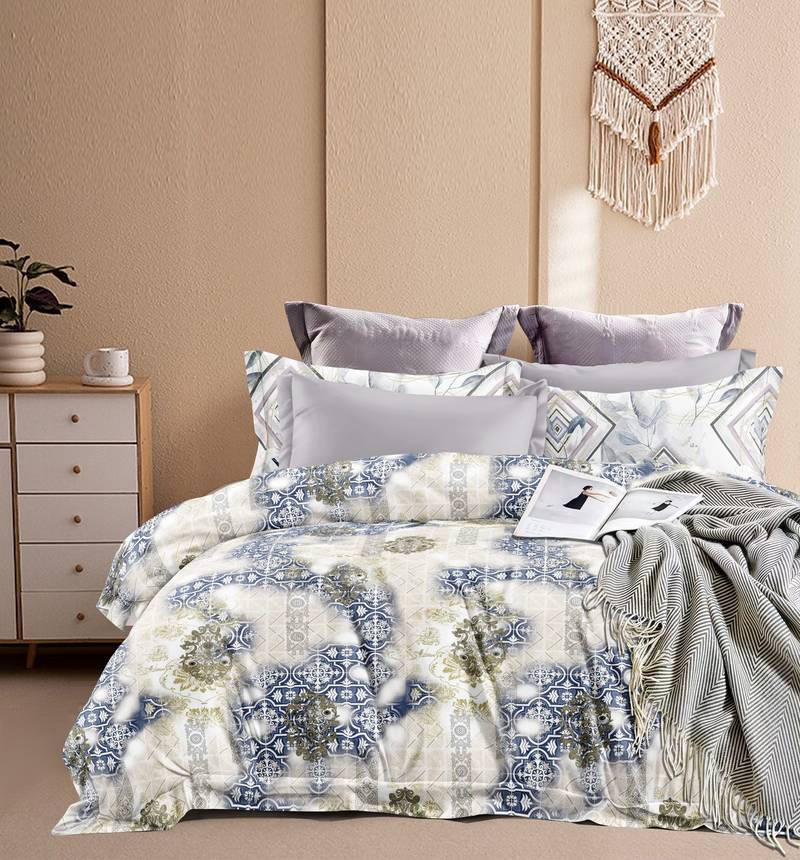 Glory super king size flat bedsheet with two pillow covers