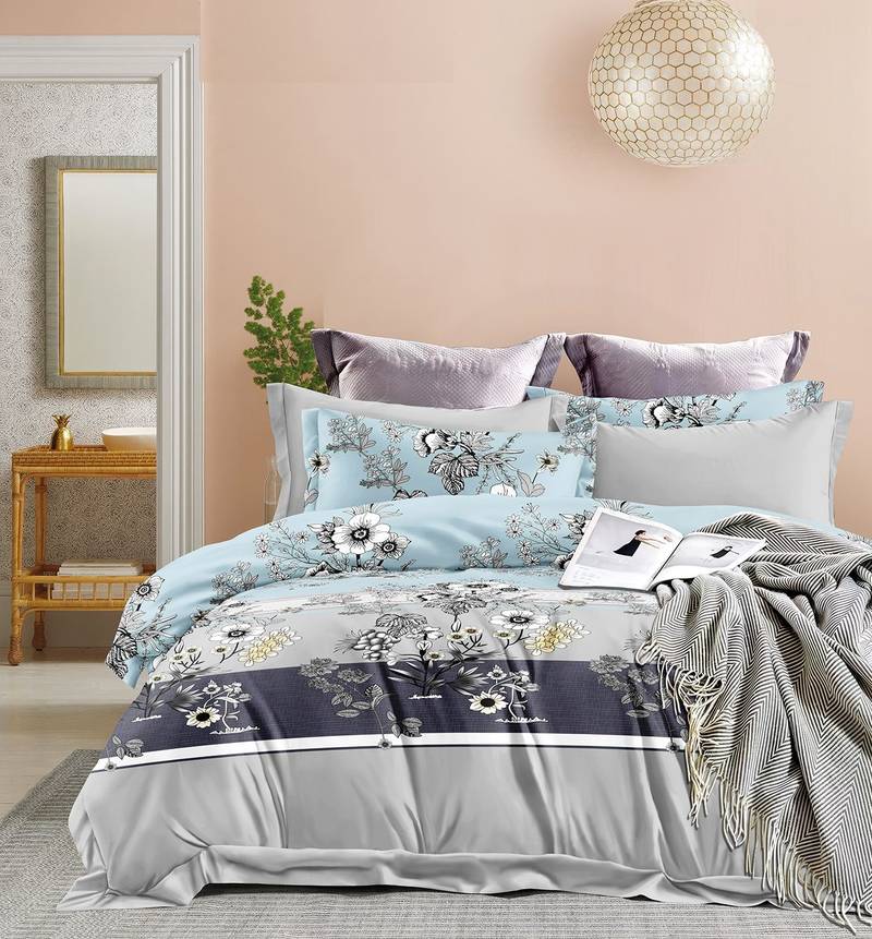 Glory super king size flat bedsheet with two pillow covers