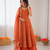 Rust orange georgette thread with sequin palazzo suit