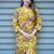 yellow kalamkari handprinted frill dress