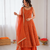 Rust orange georgette thread with sequin palazzo suit