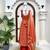 Rust orange georgette thread with sequin palazzo suit