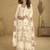 Cream real chinon embroidered palazzo suit with mirror work dupatta