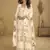 Cream real chinon embroidered palazzo suit with mirror work dupatta