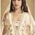 Cream real chinon embroidered palazzo suit with mirror work dupatta