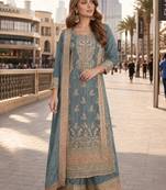 grey festive pakistani suit