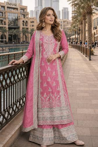 dusty pink festive pakistani  suit