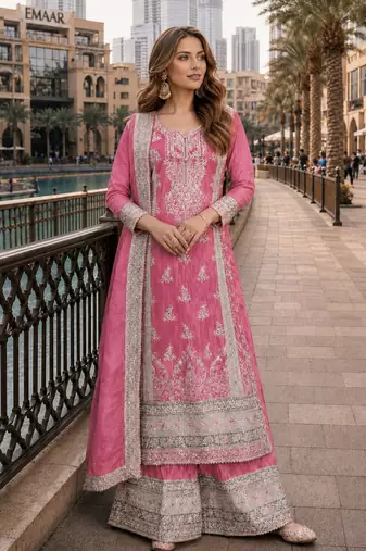 dusty pink festive pakistani suit