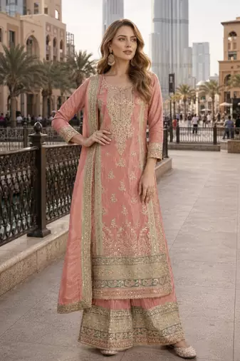 blush pink festive pakistani  suit