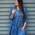 indigo handblock printed below knee dress