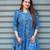 indigo handblock printed below knee dress
