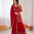 Red georgette thread work sharara suit