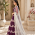WINE NET MULTI AND SEQUENCE WORK BUTTERFLY NET LEHENGA CHOLI AND DUPATTA SET 