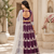 WINE NET MULTI AND SEQUENCE WORK BUTTERFLY NET LEHENGA CHOLI AND DUPATTA SET 