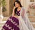 WINE NET MULTI AND SEQUENCE WORK BUTTERFLY NET LEHENGA CHOLI AND DUPATTA SET 
