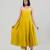 Mustard yellow dola silk anarkali set with red dupatta