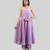 Lilac purple dola silk anarkali set with red dupatta
