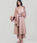 Dusty rose jacquard chanderi anarkali set