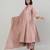 Dusty rose jacquard chanderi anarkali set