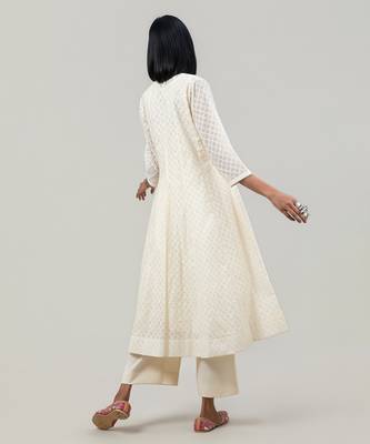 Ivory jacquard chanderi anarkali set 4