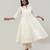 Ivory jacquard chanderi anarkali set