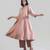 Dusty rose embroidered dola silk anarkali set