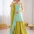 Mint green chinon silk thread with sequin palazzo suit